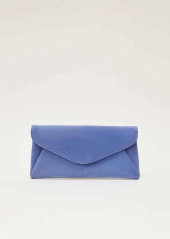 Phase Eight Wendie Blue Suede Bags Blue Canada | FOXCDS-139